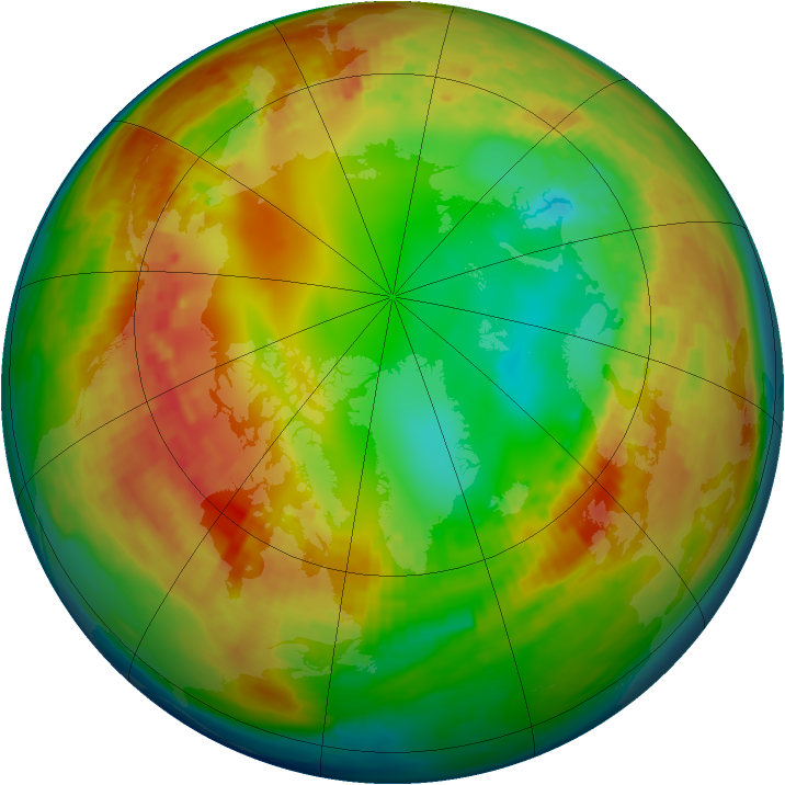 Arctic ozone map for 02 February 2003